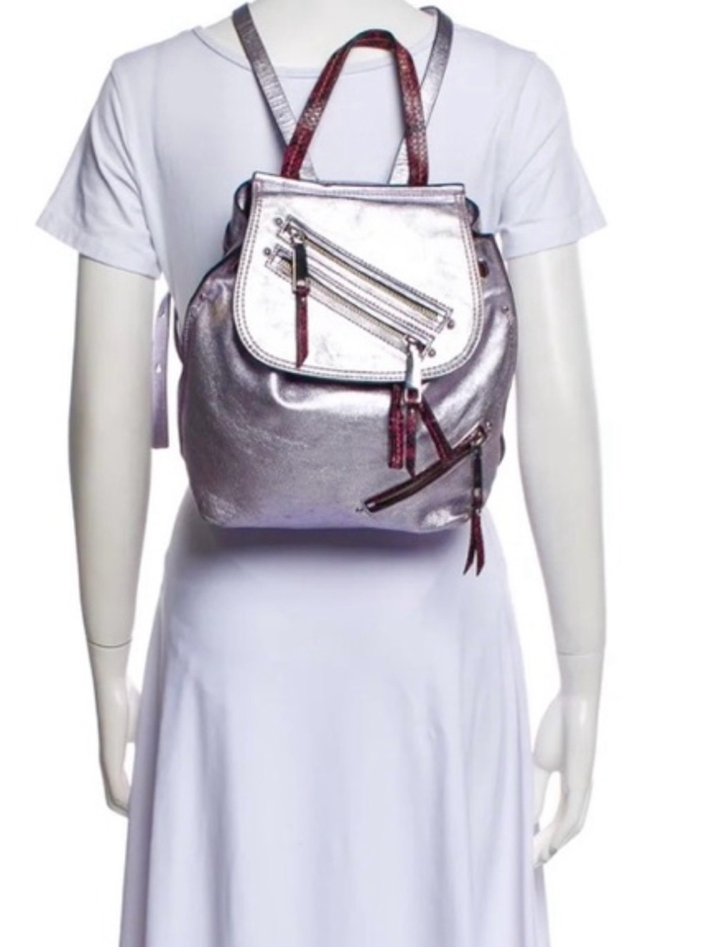 NEW! Marc Jacobs Metallic Lavender Leather Backpack w/ Dustbag